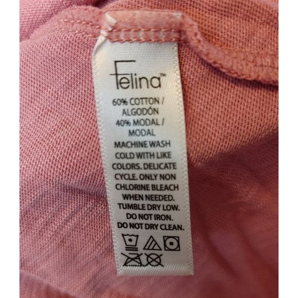 FELINA Womens L Soft Pink Basic Casual Scoop Neck Short Sleeve T-Shirt - Picture 4 of 4